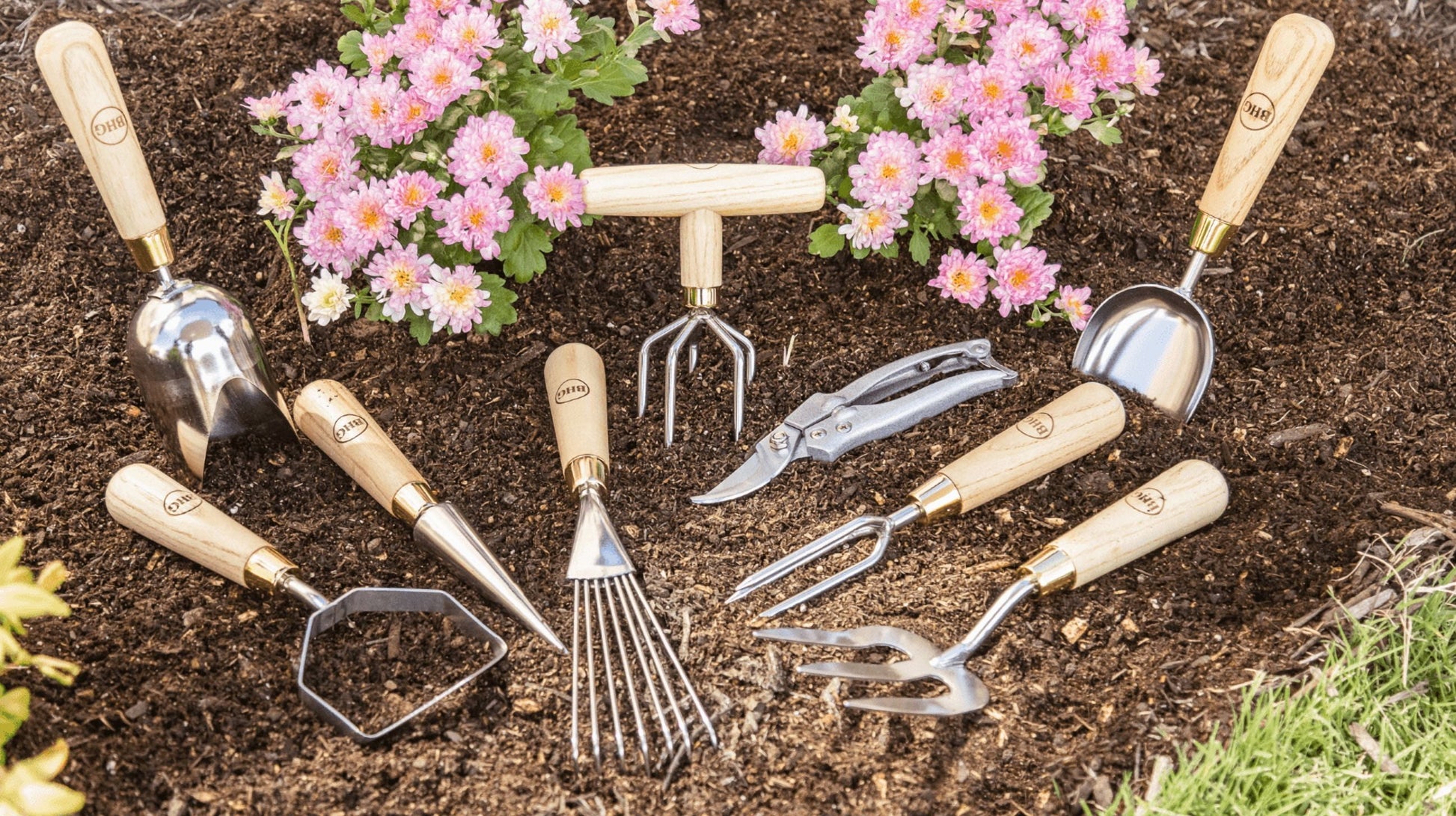 , 9-Piece Stainless Steel Gardening Tool Set