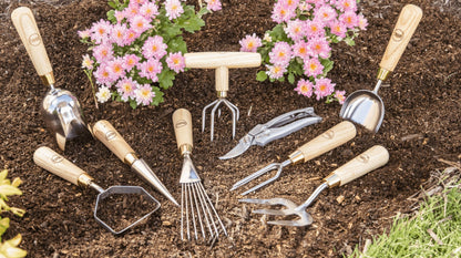 , 9-Piece Stainless Steel Gardening Tool Set