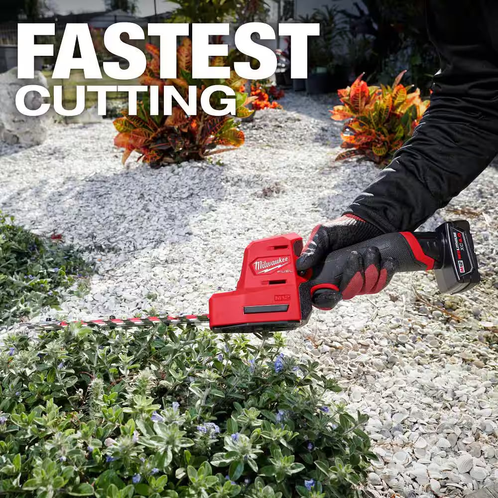 M12 FUEL 8 In. 12V Lithium-Ion Brushless Cordless Hedge Trimmer Kit with 4.0 Ah Battery and Charger