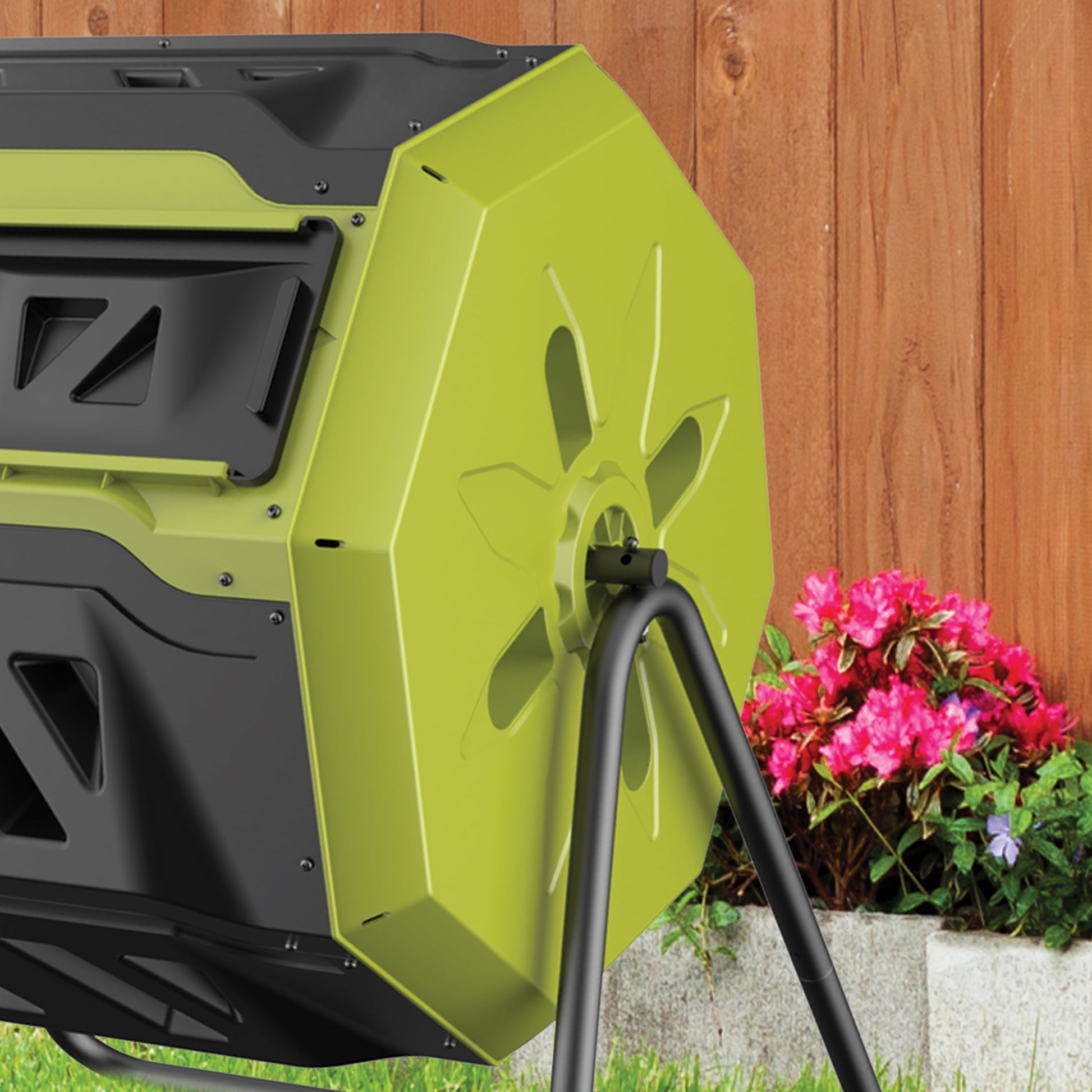 Outdoor Tumbling Composter, Dual Chamber, 2-10 Weeks Compost, 42 Gallon, SJ-CMPS1