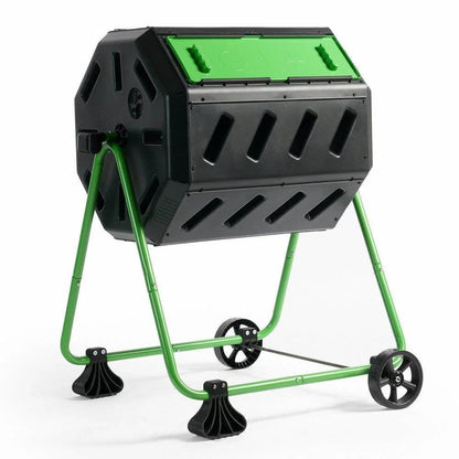 HOTFROG 37 Gallon Dual Chamber Tumbling Composter Bin