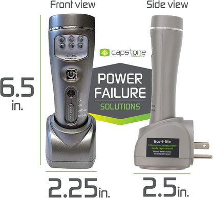 4-In-1 Eco-I-Lite - Use as Emergency Flashlights, Night Light, Power Failure Light & Work Light - Rechargeable Flashlight Great for Hurricane Supplies, Black Outs, Power Failure