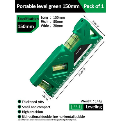 Mini Level Gauge High-Precision Horizontal Vertical Measure Metric Ruler Protractor Home Portable Magnetic Pocket Level Gauge