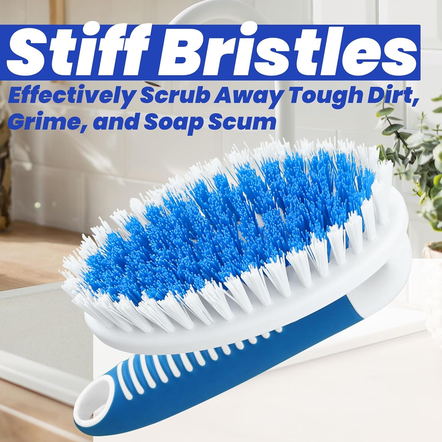 Scrub Brush, 2 Pack Household Cleaning Brushes with Stiff Bristles, Scrubbing Brush for Carpet, Shower, Bathtub, Kitchen, Pool Tile, Bathroom Scrubber, Small