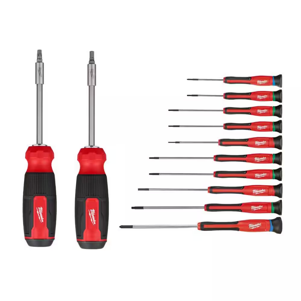 14-In-1 Torx Multi-Bit Screwdriver with 14-In-1 Hex Multi-Bit Screwdriver and Precision Screwdriver Set (12-Piece)