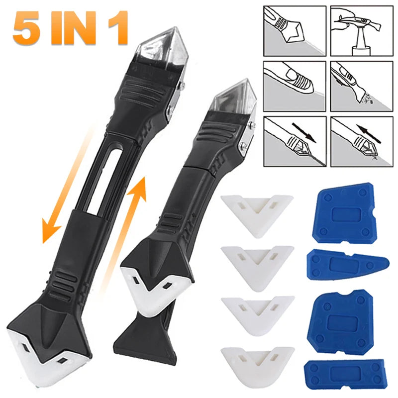 5 in 1 Silicone Scraper and Caulking Finisher Tool set
