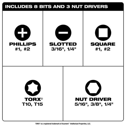 11-In-1 Multi-Bit Screwdriver and 6-In-1 Stubby Multi-Bit Screwdriver Set (2-Piece)