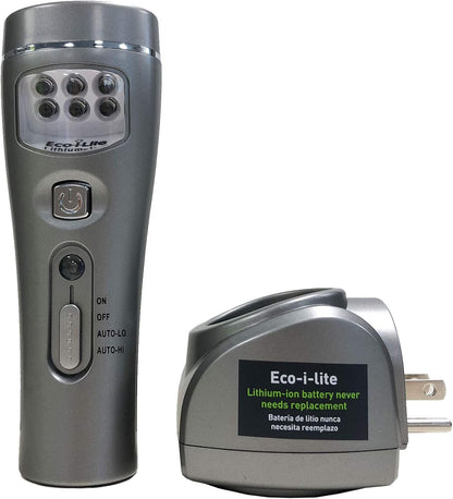 4-In-1 Eco-I-Lite - Use as Emergency Flashlights, Night Light, Power Failure Light & Work Light - Rechargeable Flashlight Great for Hurricane Supplies, Black Outs, Power Failure