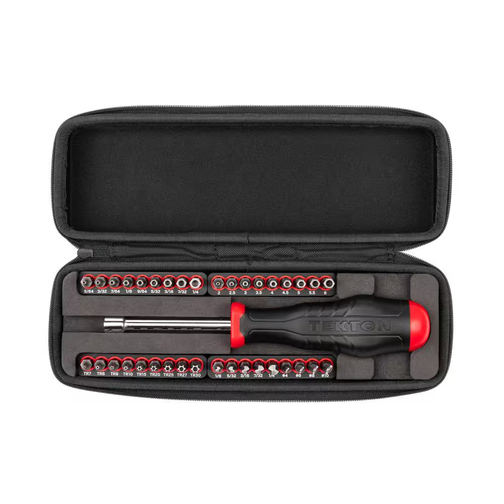 1/4 In. Combination Security Bit Screwdriver and Bit Set with Case, 37-Piece