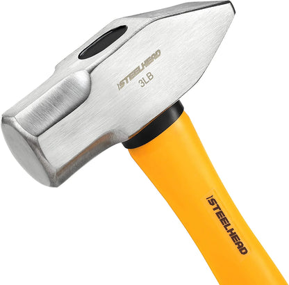 5-Piece Fiberglass Handle Hammer & Mallet Set, 16Oz Ball-Peen Hammer, 32Oz Ball-Pein Hammer, 32Oz Rubber Mallet, 3Lb Sledge Hammer, 3Lb Cross-Pain Hammer