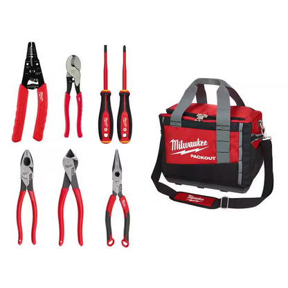 Electrical Tool Set with 20 In. PACKOUT Tool Bag (7-Piece)