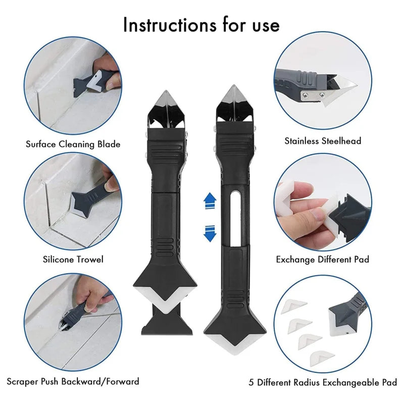 5 in 1 Silicone Scraper and Caulking Finisher Tool set