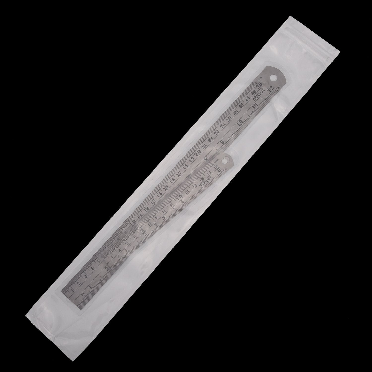 Stainless Steel Ruler and Metal Rule Kit with Conversion Table (Silver, 12 Inch, 6 Inch)