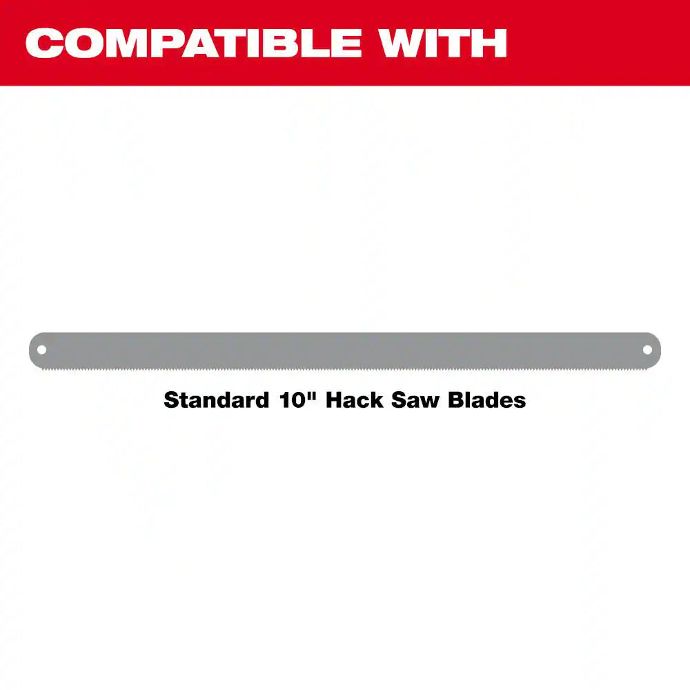Compact Hack Saw with 10 In. 24 TPI Bi-Metal Blade