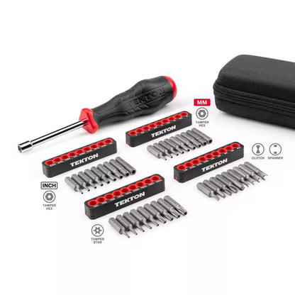 1/4 In. Combination Security Bit Screwdriver and Bit Set with Case, 37-Piece