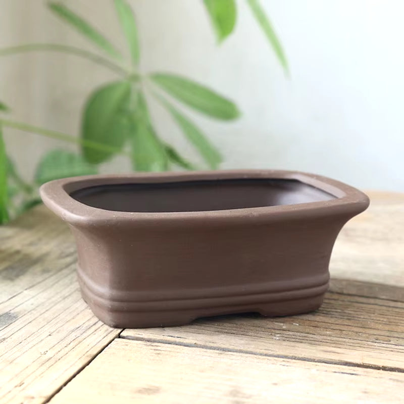 Black Pottery Earthen Burn Ceramic Crafts Flowerpot Plum Orchid Bamboo Chrysanthemum Succulent Plant Pot Breathable Vase Decor