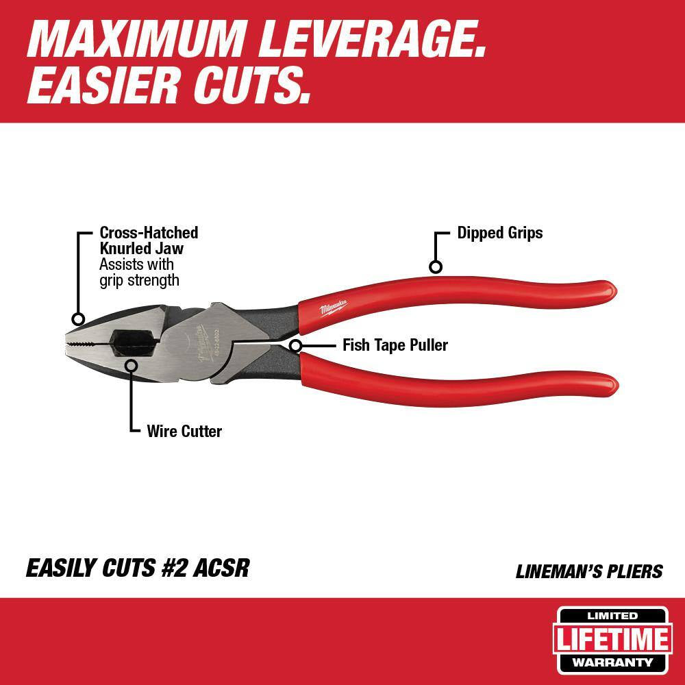 36 Oz. 4-In-1 Lineman'S Hammer with 9 In. High-Leverage Lineman Pliers