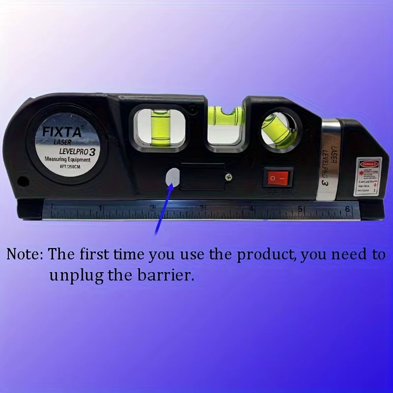 Easy to Use Laser Level Line Tool Multipurpose Laser Level Kit Standard Cross Line Lase 8 Feet Measure Tape Ruler