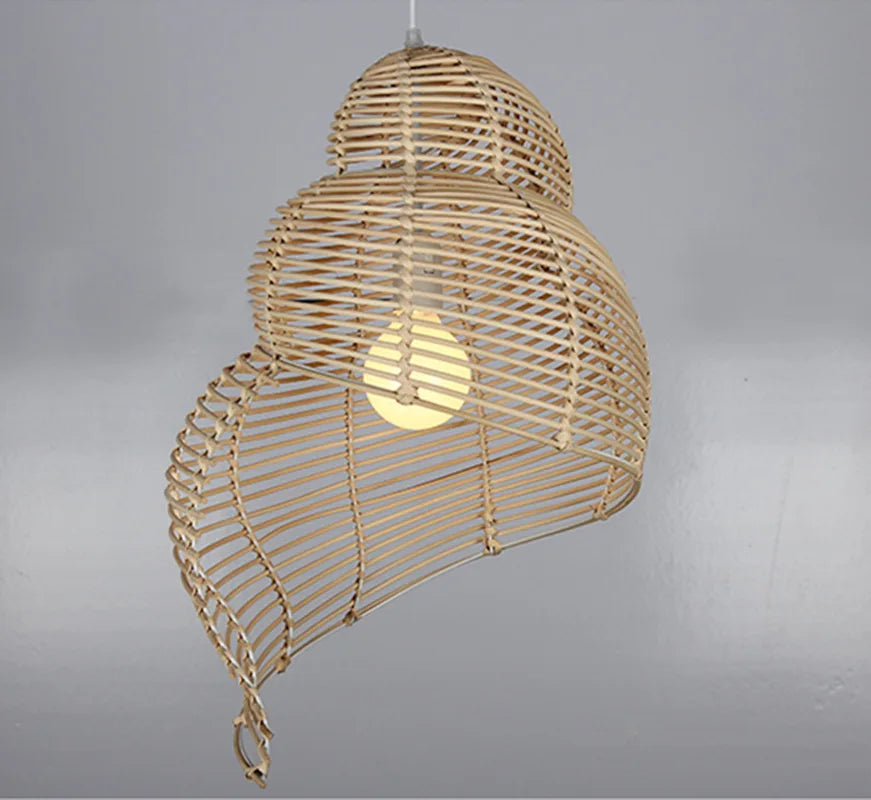 Wicker Lamp Shades Pendant Lamp Bar Kitchen Dining Room Natural Lamp Handmade E27 Bulb Rattan Bamboo Pendant Lights