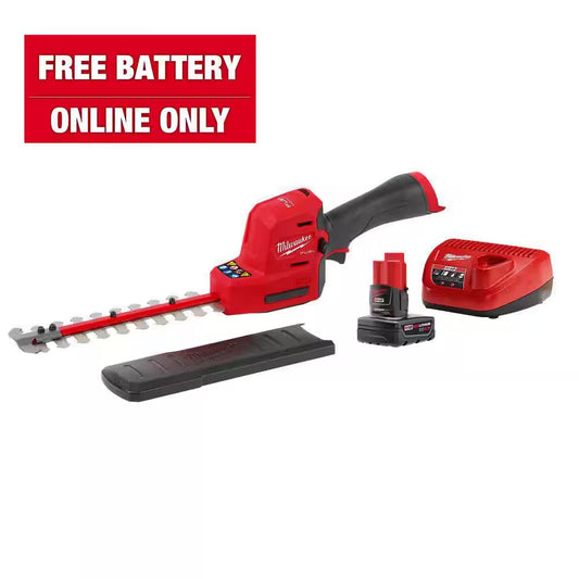 M12 FUEL 8 In. 12V Lithium-Ion Brushless Cordless Hedge Trimmer Kit with 4.0 Ah Battery and Charger