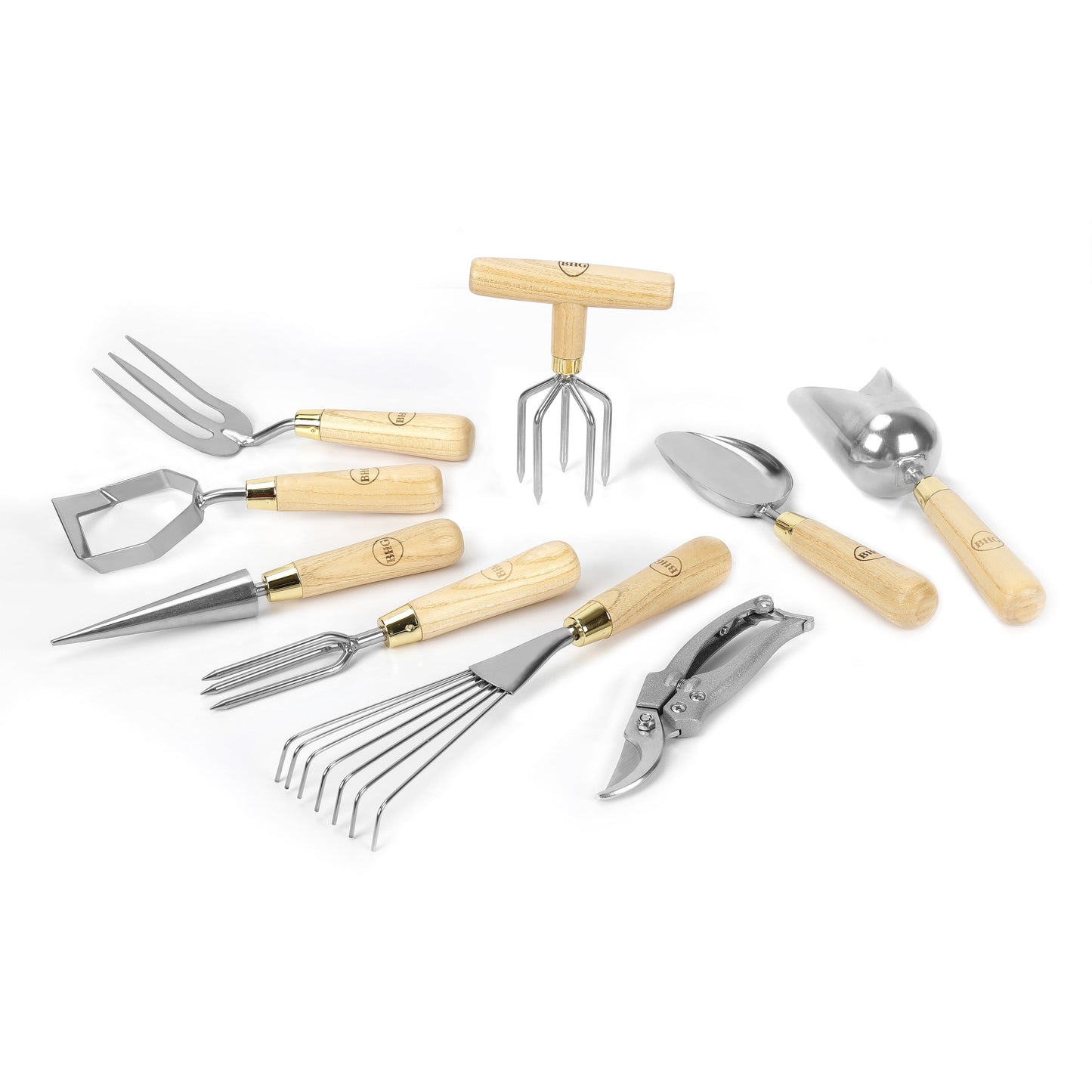 , 9-Piece Stainless Steel Gardening Tool Set