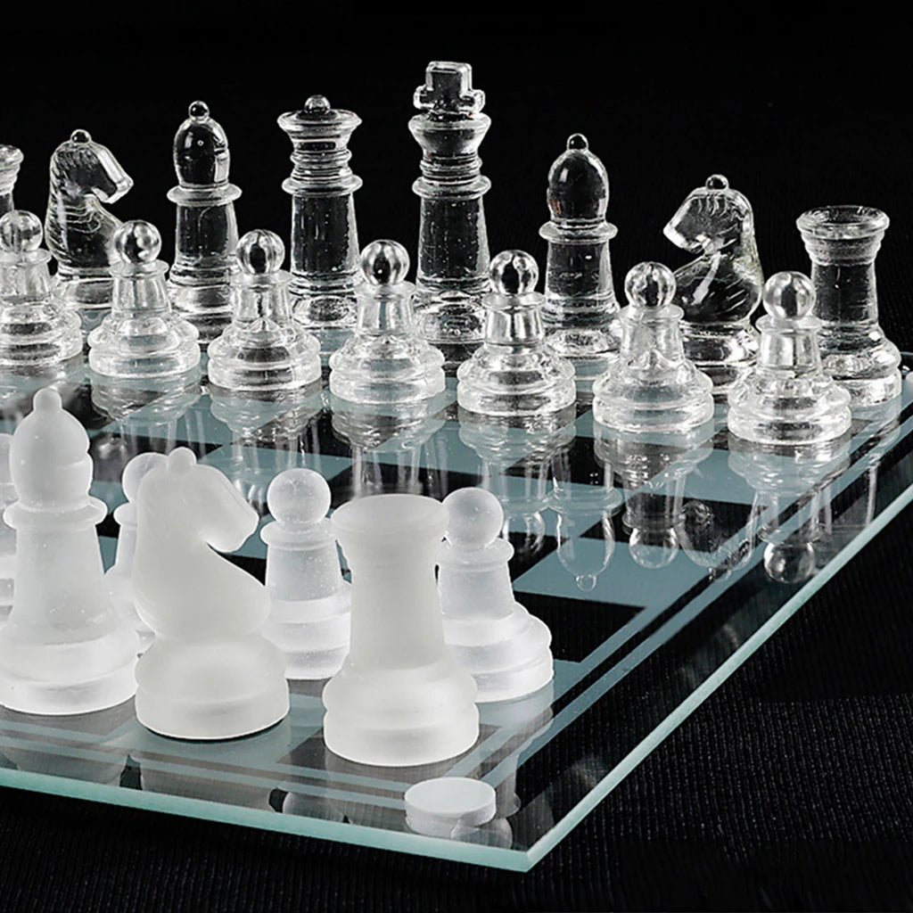 Vintage glass chess set