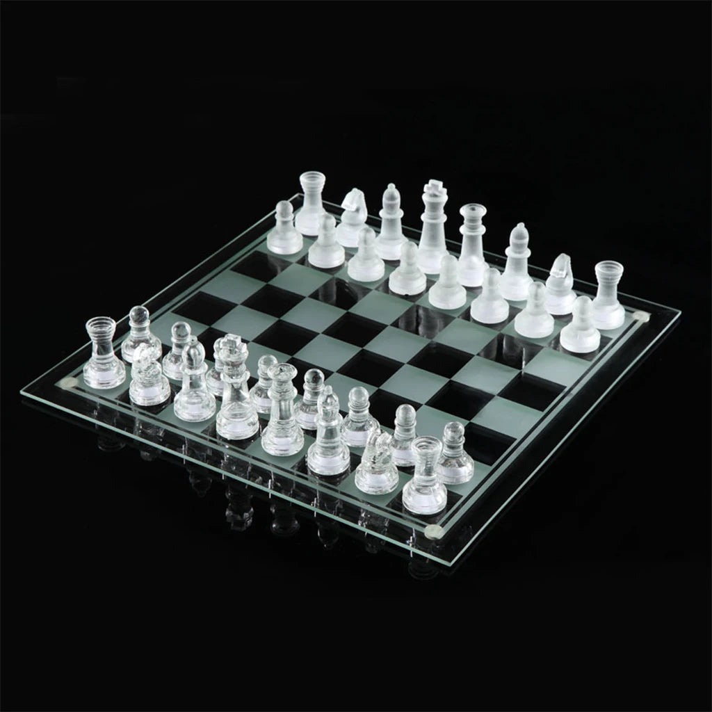 Vintage glass chess set