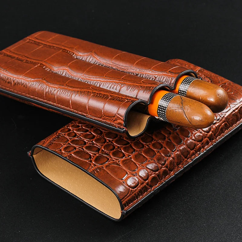 Portable Cigar Case With  Cigar Cutter