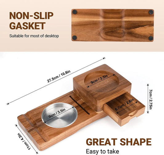 Wooden Cigar Ashtray Solid Wood Coaster Whiskey Glass Tray Cigar Holder Cigar Accessories