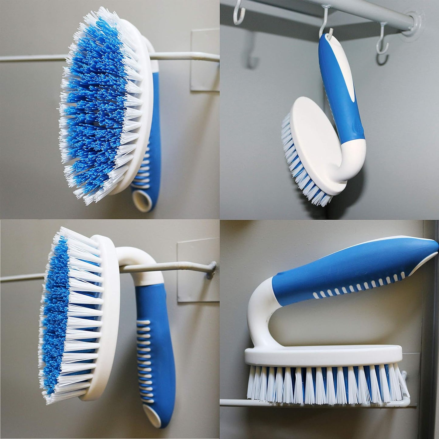 Scrub Brush, 2 Pack Household Cleaning Brushes with Stiff Bristles, Scrubbing Brush for Carpet, Shower, Bathtub, Kitchen, Pool Tile, Bathroom Scrubber, Small