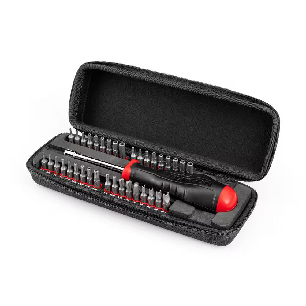 1/4 In. Combination Security Bit Screwdriver and Bit Set with Case, 37-Piece