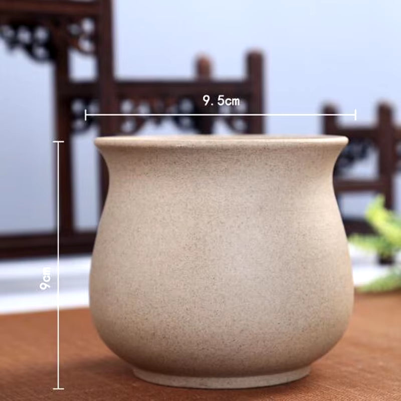 Retro Coarse Pottery Succulent Plant Pot Beathable Vase Many Kinds Shape Flower Pot Bonsai Planter Flowerpot Desktop Decoration