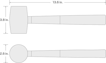 16 Oz. Fiberglass Handle Rubber Mallet | 30603 , Black