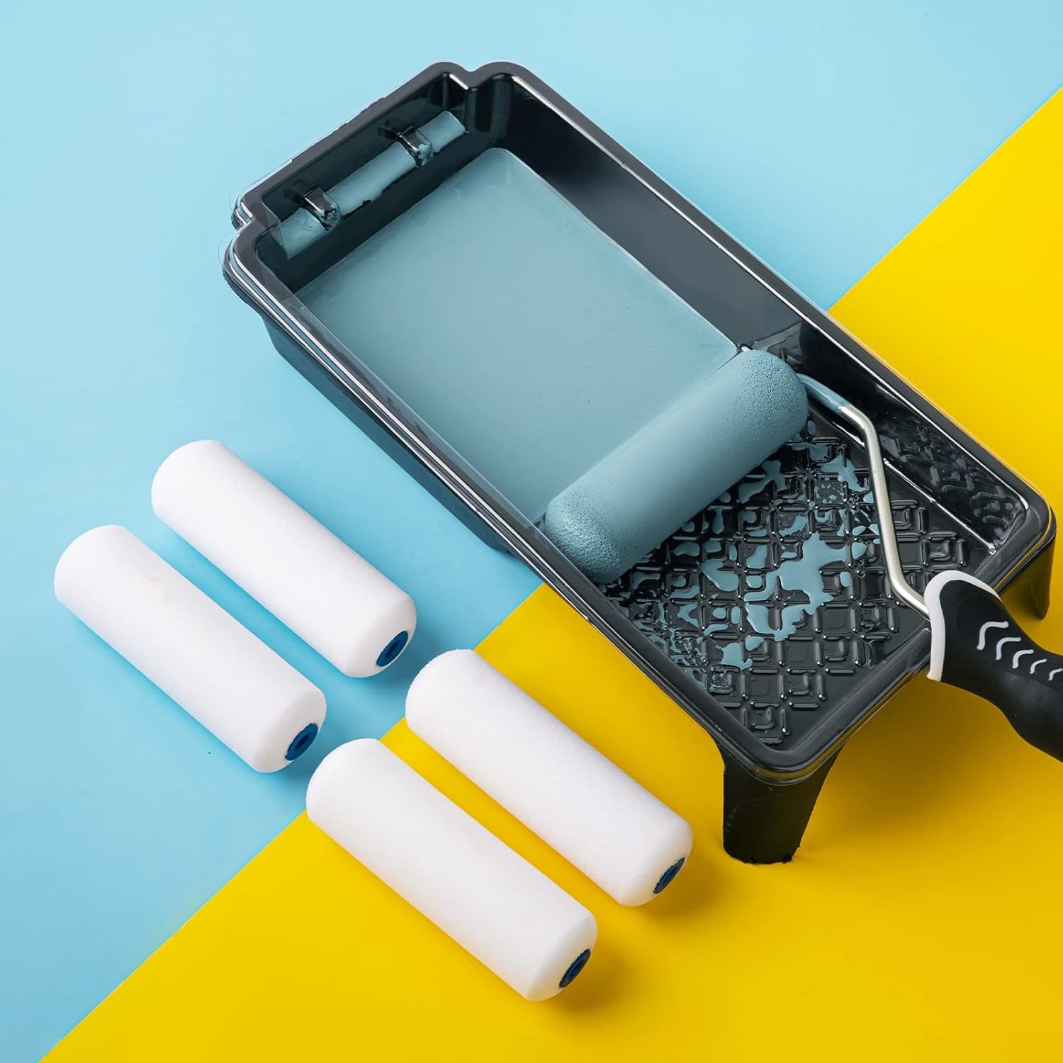 Foam Paint Roller, 4 Inch Paint Roller 10 Pack, Small Paint Roller, Foam Paint Roller 4 Inch, Small Foam Paint Roller High Density, 4 Inch Foam Rollers for Painting Walls, Cabinets