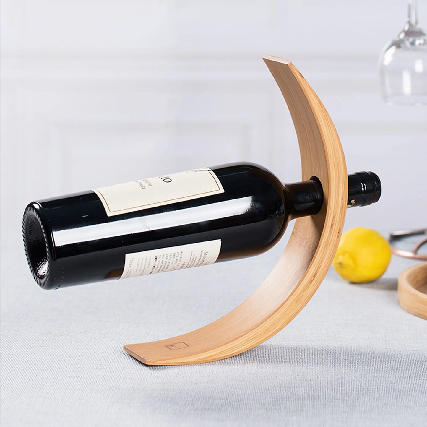 Wooden Balance Red Wine Rack Bamboo Wine Decoration Village Club Display Stand Decoration Creative Wine Bottle Rack