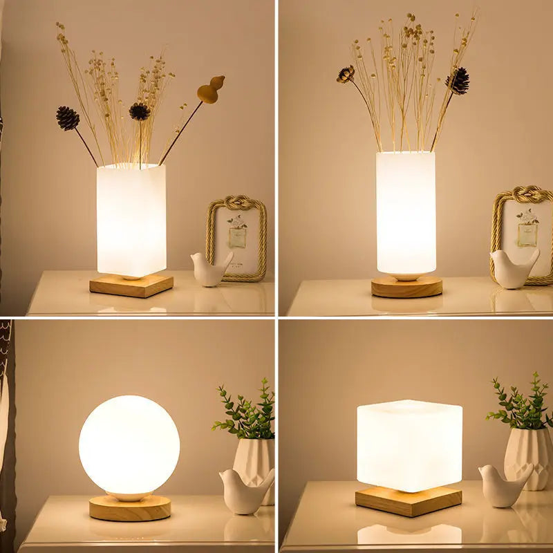 Bedroom beside Table Lights Decorative Led Indoor Modern Living Room Study Home Lamps Glass Japan Decoration Simple Lighting