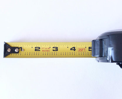 Tools Measuring Tape, 25 Foot Tape Measure with Retractable Blade, Fraction Markings, 1 Inch Nylon Blade, 8 Foot Standout, Lock Button and Belt Clip - Black - DT5002