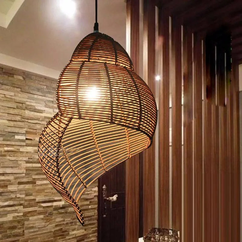 Wicker Lamp Shades Pendant Lamp Bar Kitchen Dining Room Natural Lamp Handmade E27 Bulb Rattan Bamboo Pendant Lights