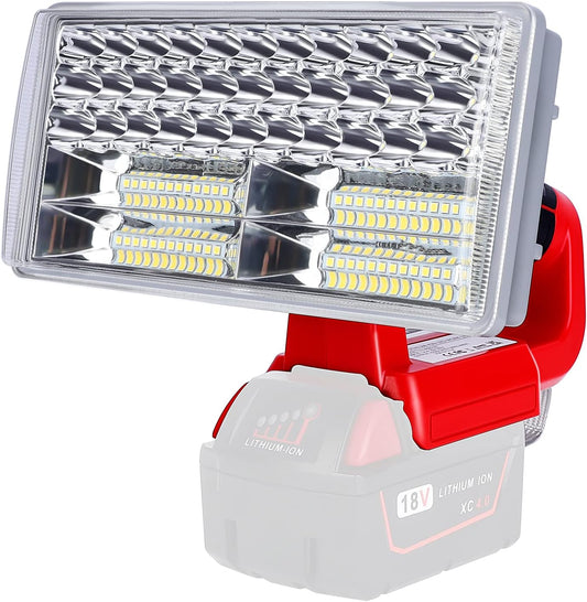 40W Cordless LED Light for Milwaukee M18 18V Li-Ion Battery LED Work Light, 4200LM Flashlight with USB Port, 110°Pivoting Head, 9" Zinc Alloy Spotlight for Indoor Outdoor(Tool Only)